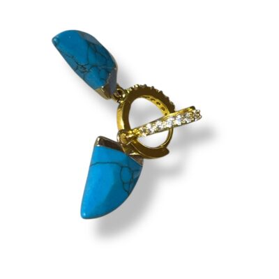 Aretes de Rodio con Zircón y Cuarzo Turquesa