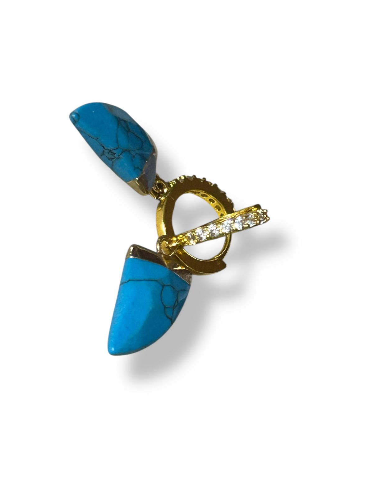 Aretes de Rodio con Zircón y Cuarzo Turquesa