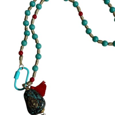Collar de Resina con Dije de Turquesa y Granate