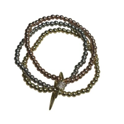 Pulsera de Pirita con Broche de Micro Pavé y Zircón