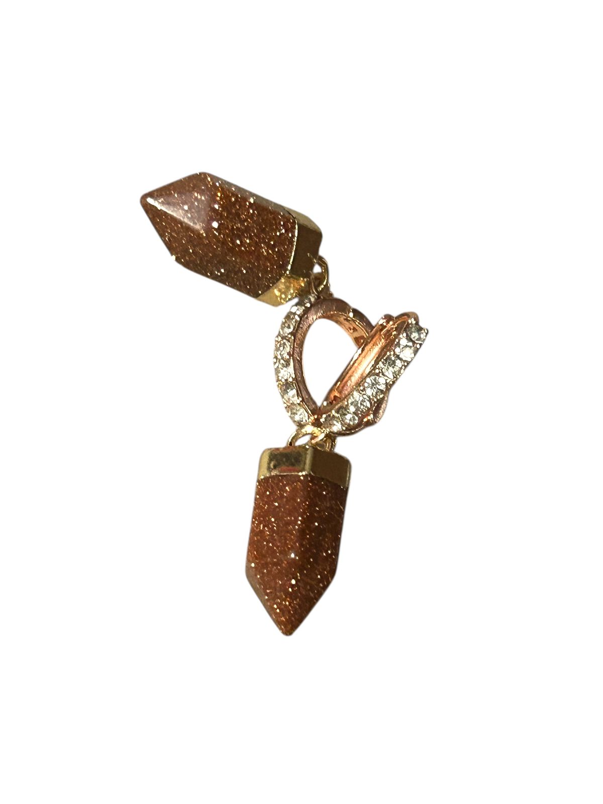 Aretes de Rodio con Zircón y Cuarzo Aventurina