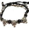 Pulsera de Cuarzo Hematita con Calavera de Pewter