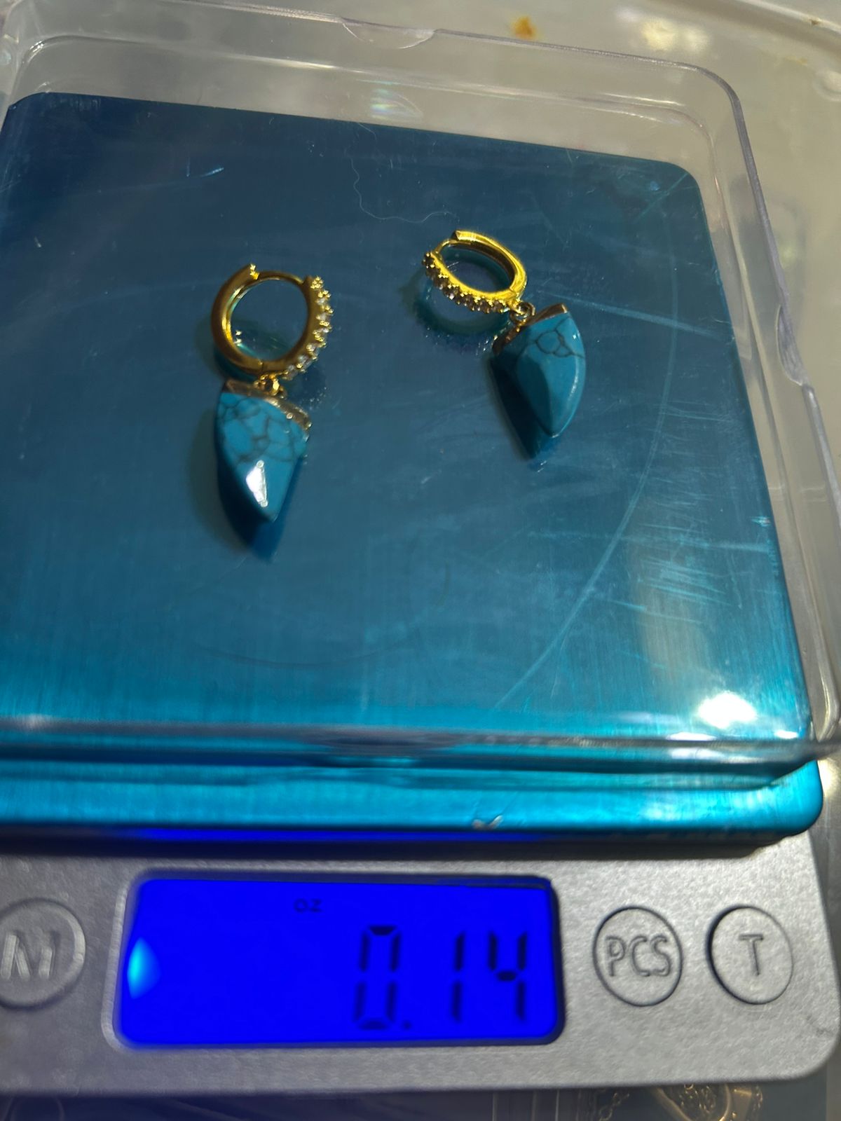 Aretes de Rodio con Zircón y Cuarzo Turquesa - Image 2