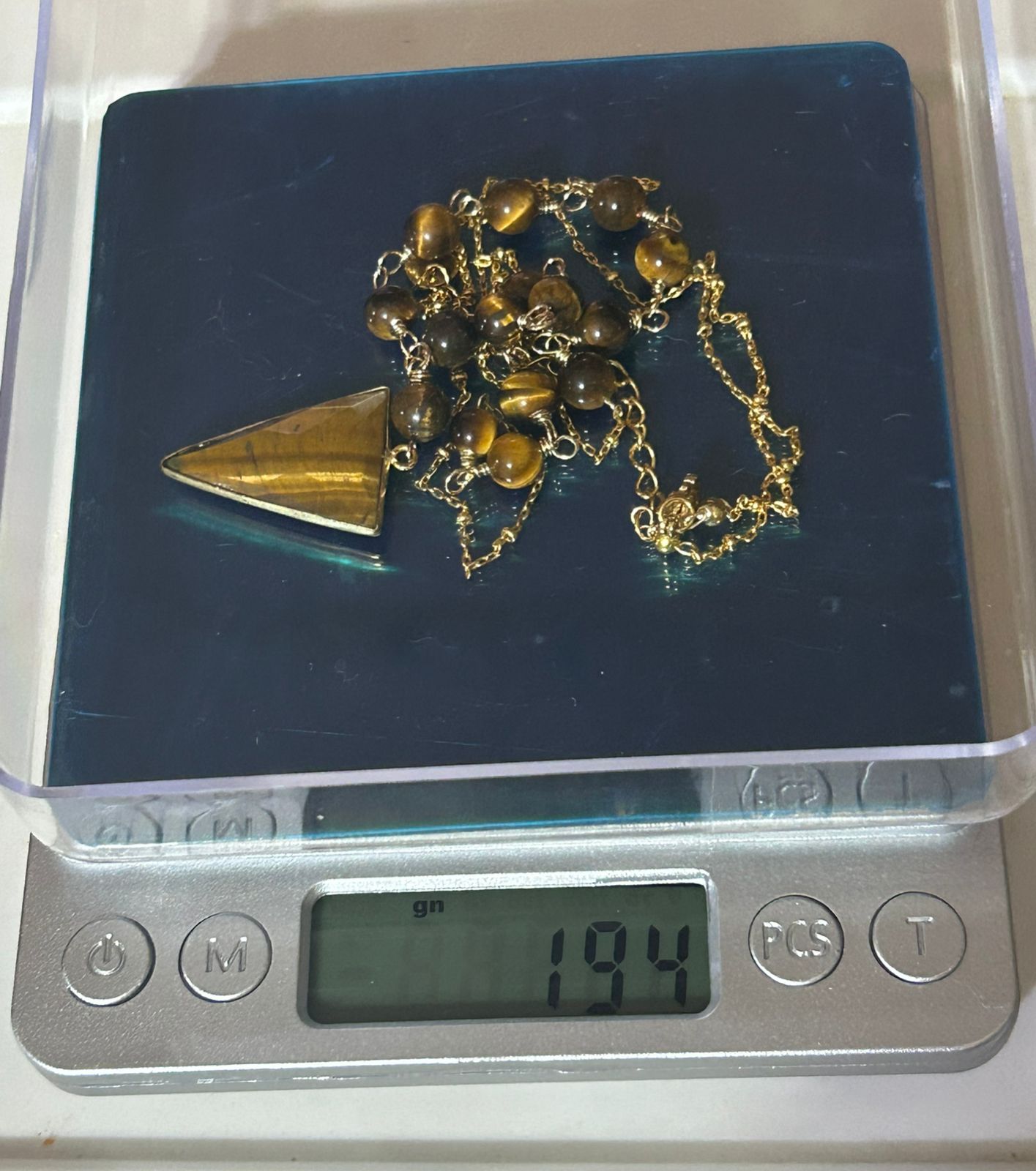 Juego de Collar y Aretes de Cuarzo de Ojo y Cuarzo de Tigre - Image 3