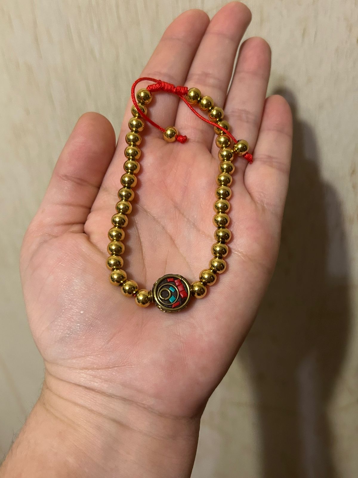 Pulsera de Pirita con Dije de Turquesa y Coral en Hilo Italiano - Image 4