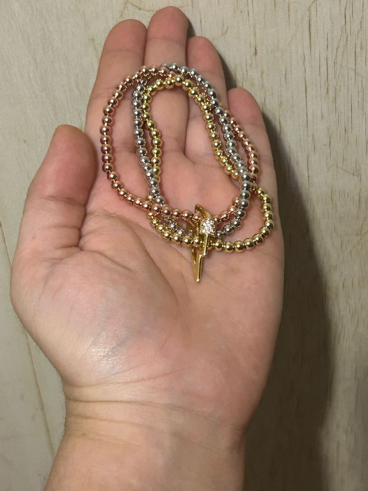 Pulsera de Pirita con Broche de Micro Pavé y Zircón - Image 3