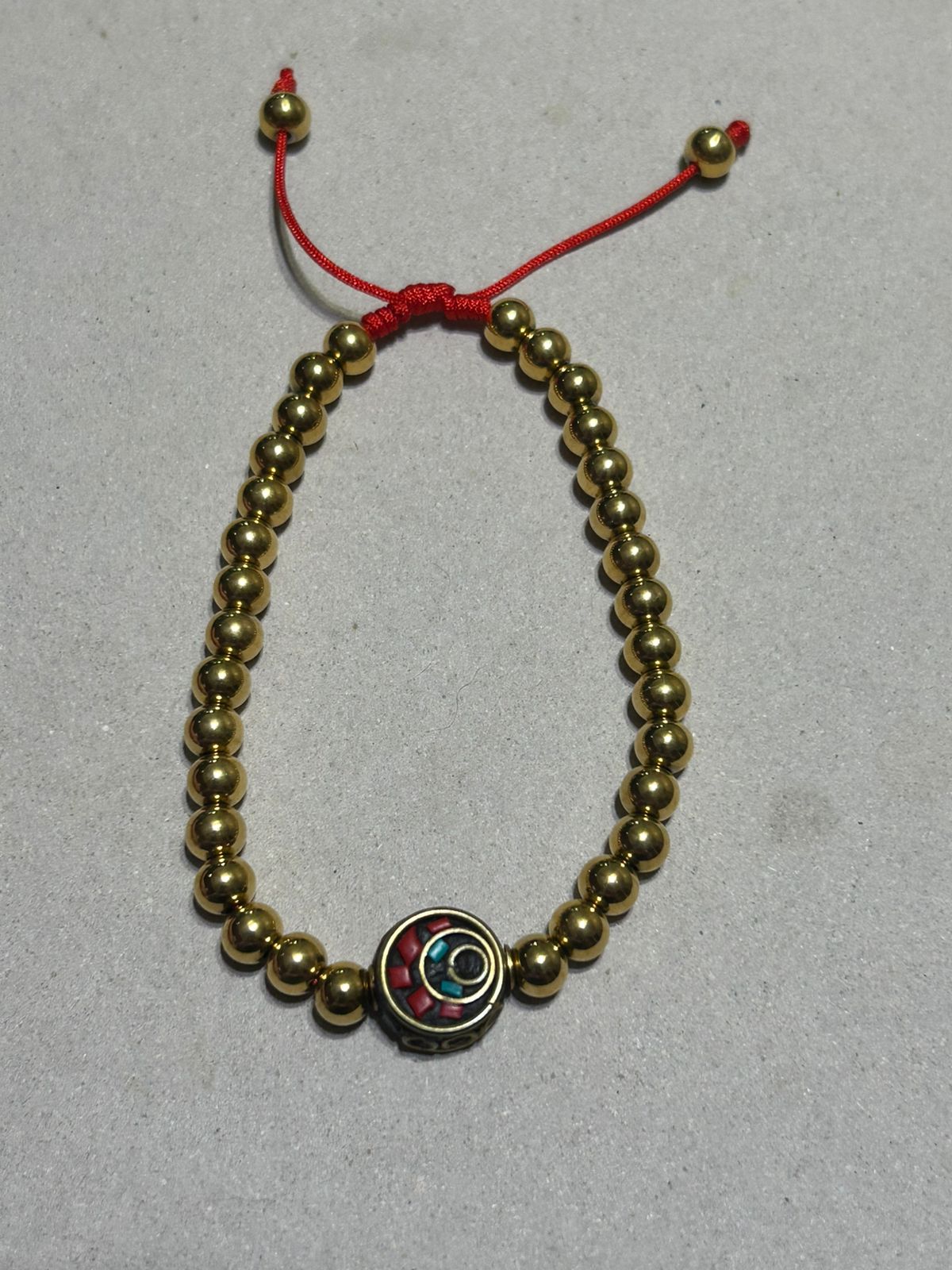 Pulsera de Pirita con Dije de Turquesa y Coral en Hilo Italiano - Image 2
