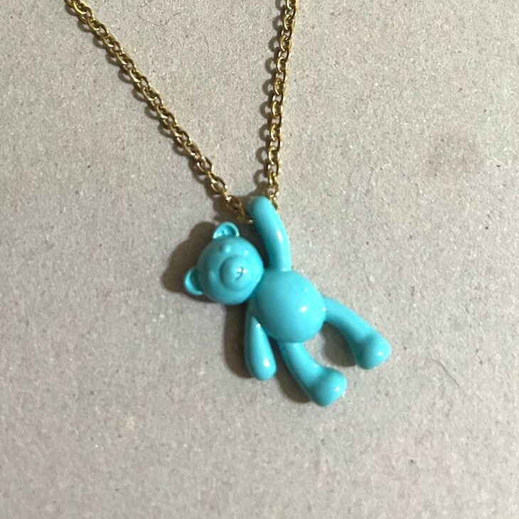Collar de Osito Esmaltado con Cadena de Acero - Image 7