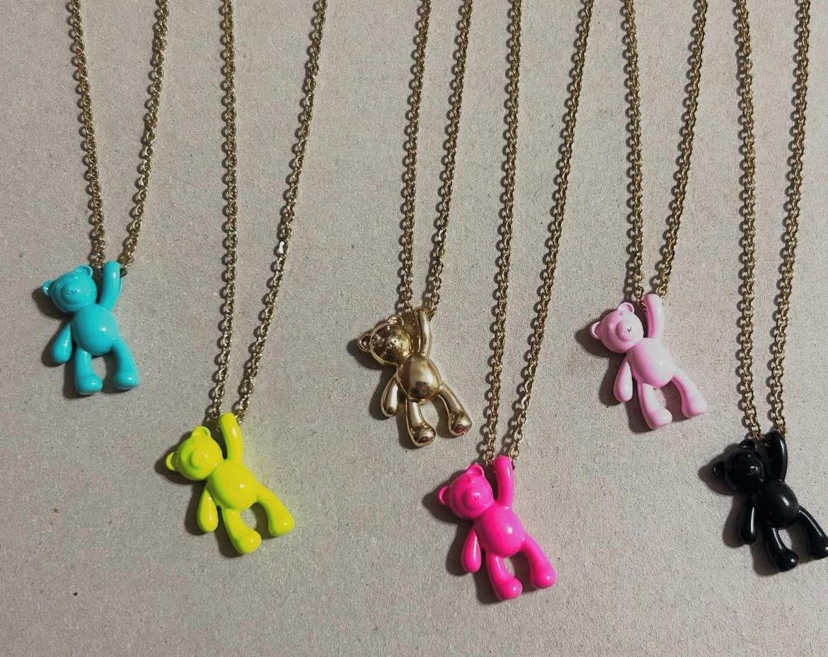 Collar de Osito Esmaltado con Cadena de Acero - Image 4