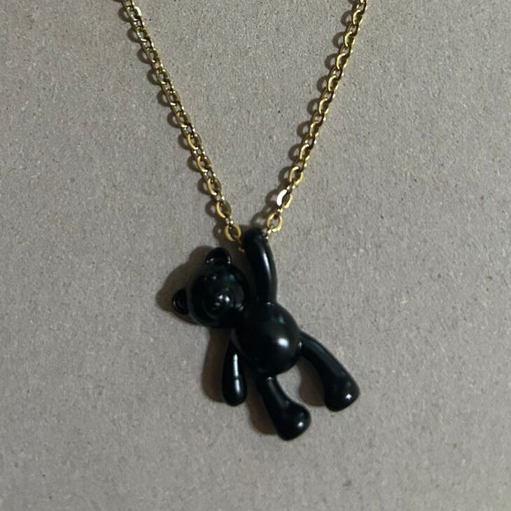 Collar de Osito Esmaltado con Cadena de Acero - Image 5