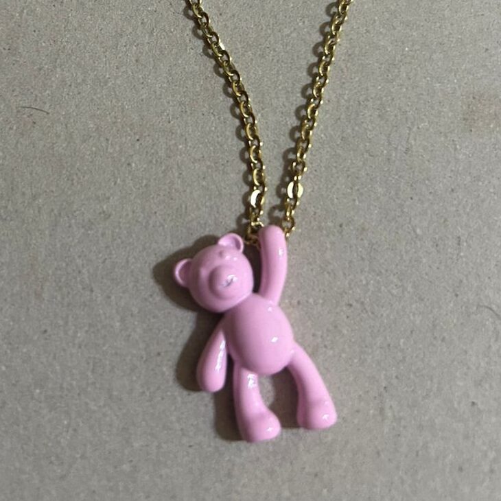 Collar de Osito Esmaltado con Cadena de Acero - Image 8