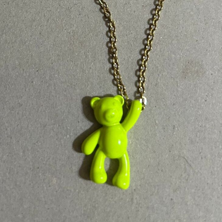 Collar de Osito Esmaltado con Cadena de Acero - Image 6
