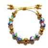 Pulsera de Resina Suave con Cuentas de Baño de Oro y Hilo de Nylon