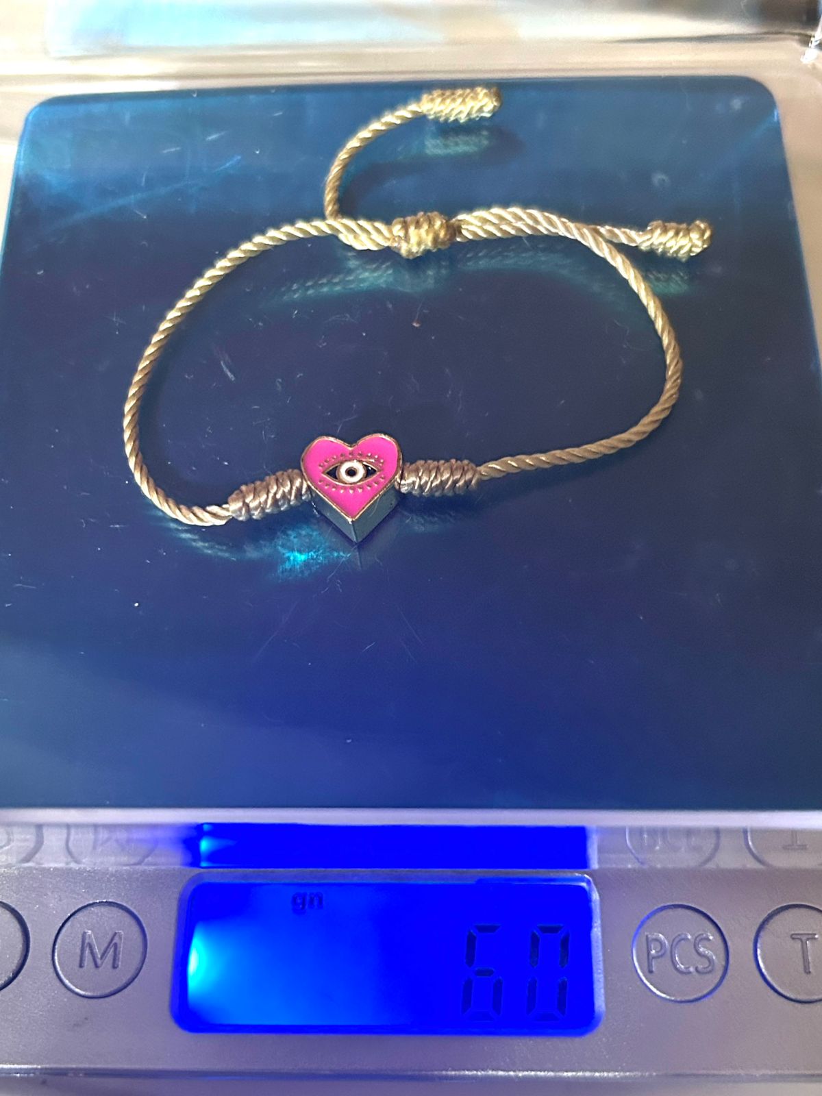 Pulsera de Hilo de Nylon con Dije de Corazón Esmaltado - Image 2