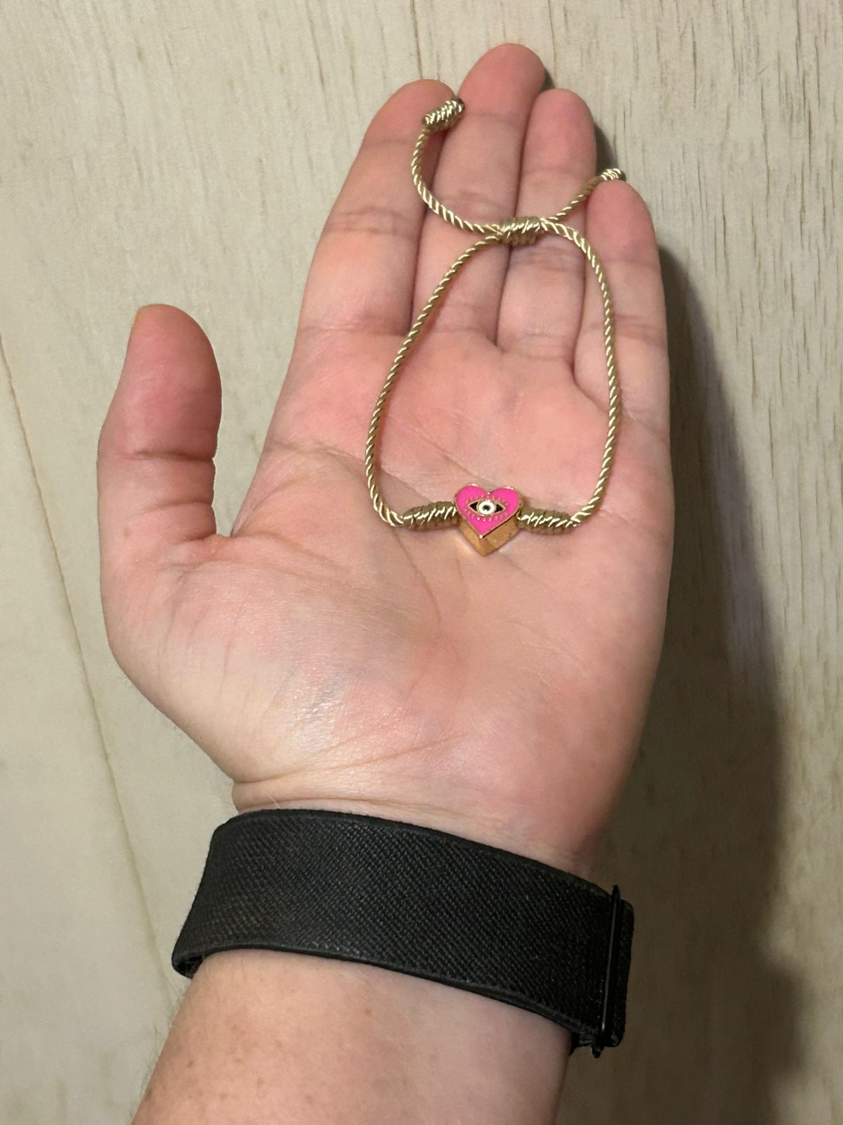 Pulsera de Hilo de Nylon con Dije de Corazón Esmaltado - Image 3