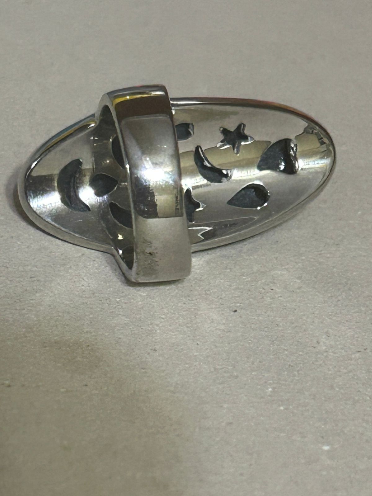 Anillo en Acero Inoxidable con Cuarzo Aventurina Galaxia Azul – Talla #8 - Image 7