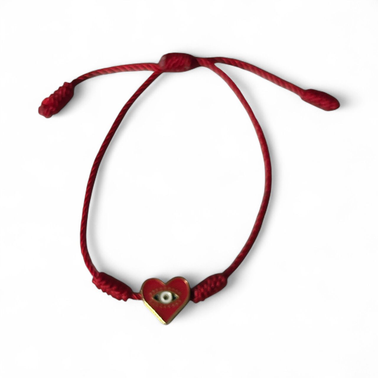 Pulsera de Hilo de Nylon con Dije de Corazón Esmaltado - Image 6